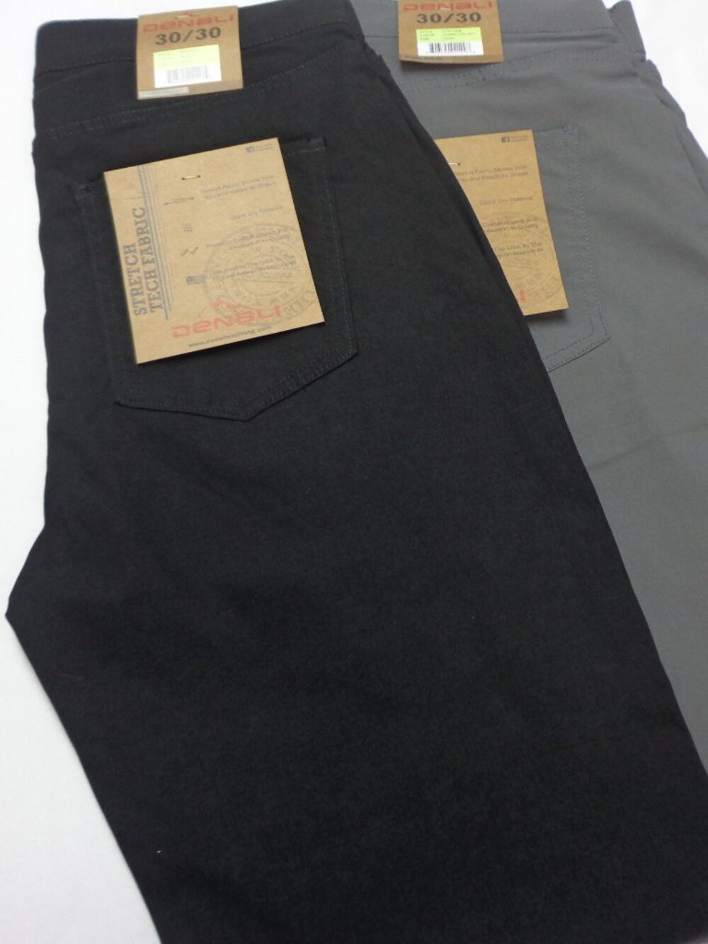 DENALI Lot of 2 Tech Stretch Pants  Charcoal Sky Gray & Black   30-30